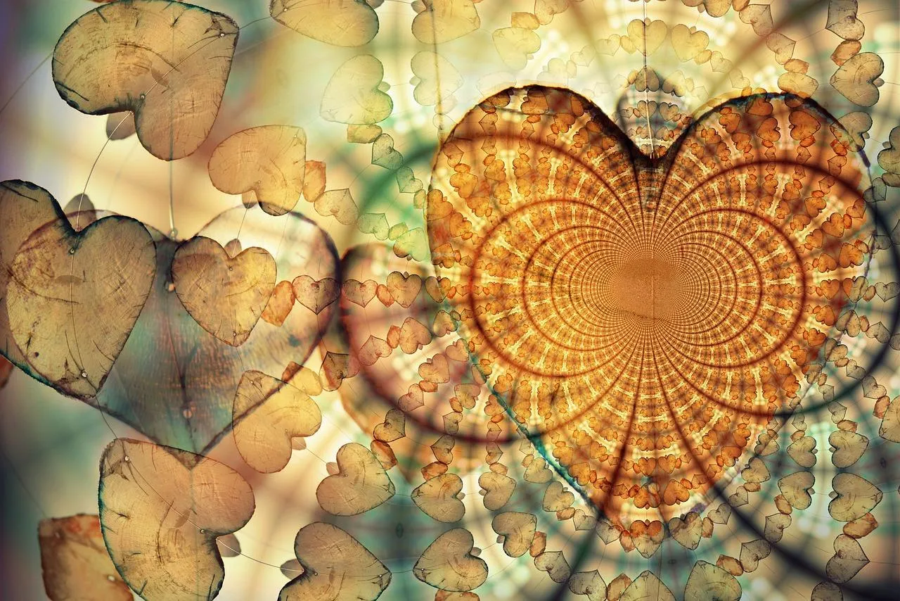 Abstract Heart Artwork Reflecting Warm Emotions Wallpaper