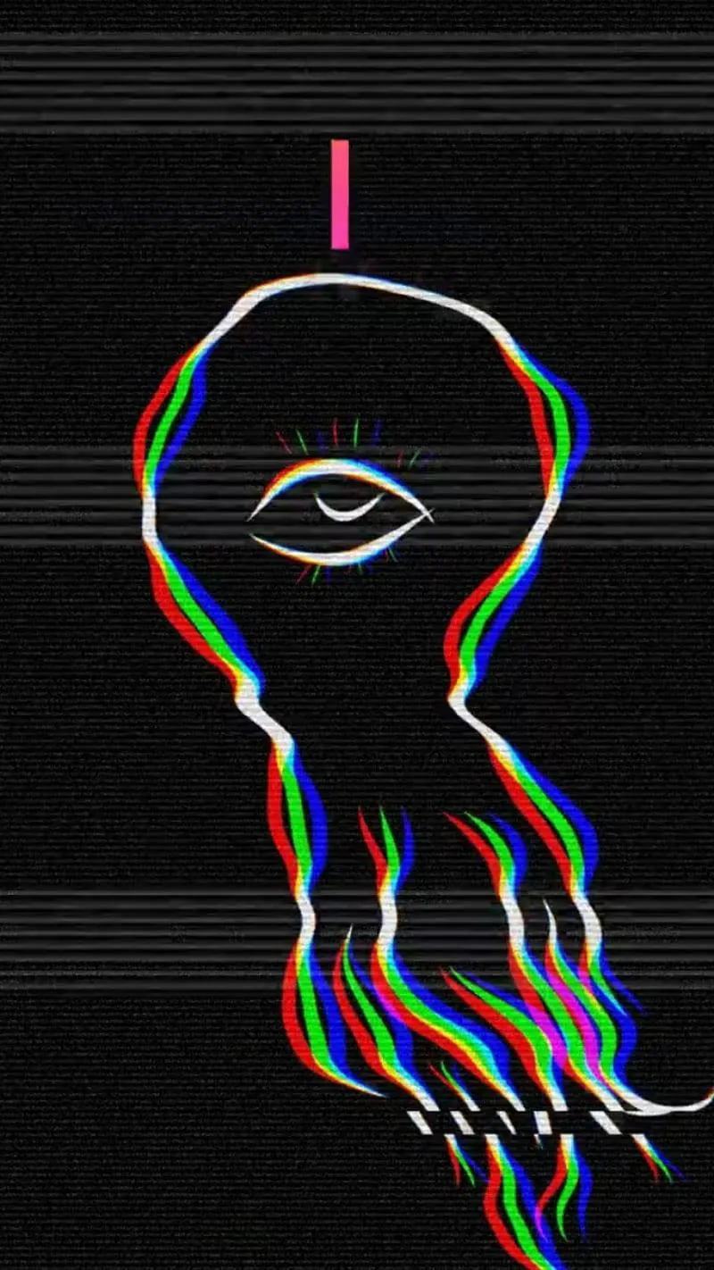 Abstract Neon Outline Representing Emotional Soul Wallpaper