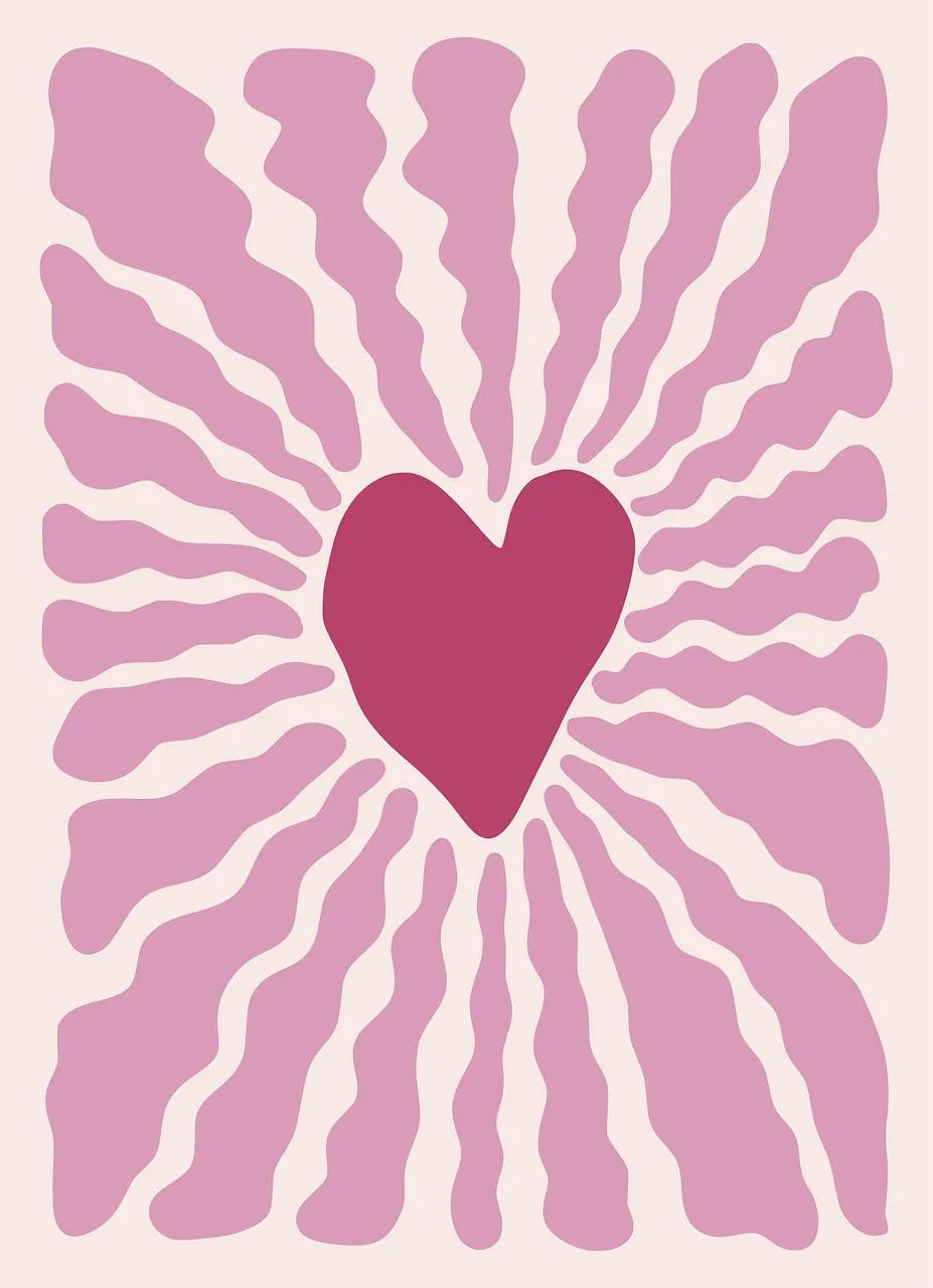 Abstract Pink Heart Design with Soft Emotion Wallpaper