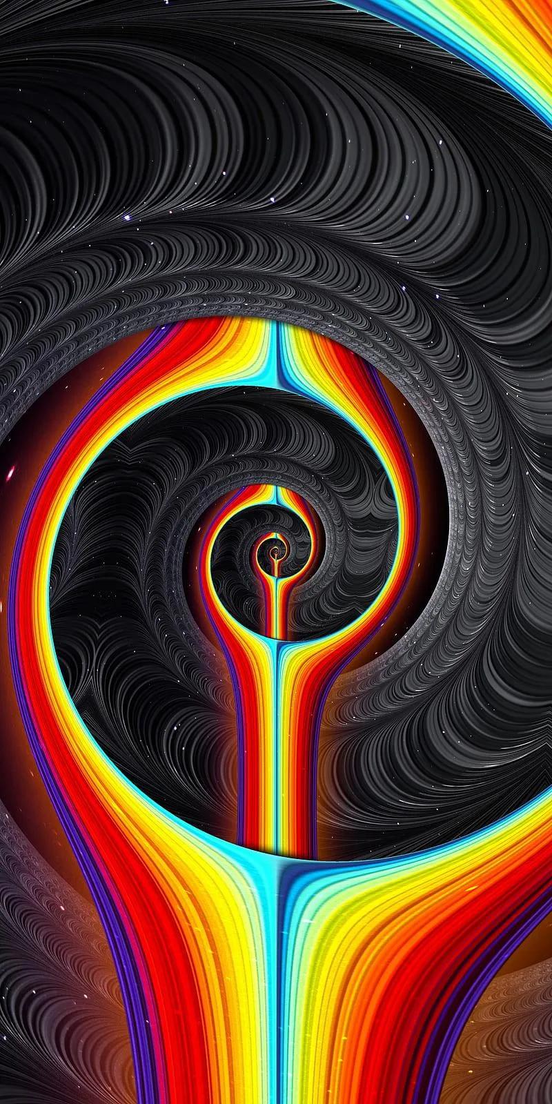 Abstract Rainbow Heart Showing Hope and Love Wallpaper