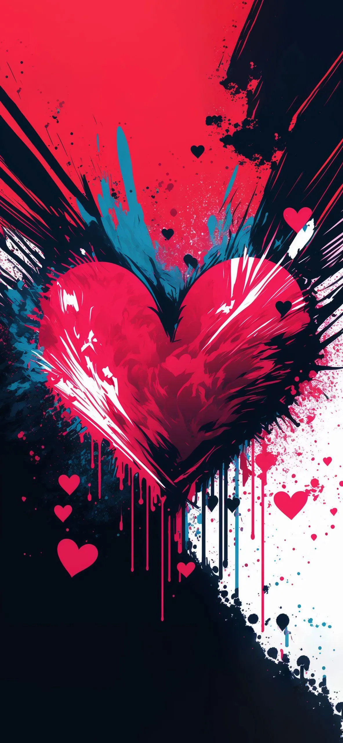 Abstract Red Heart Art Showing Passion and Emotion