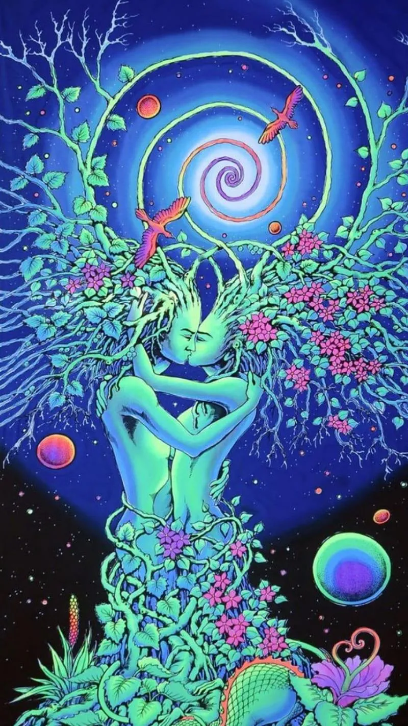 Abstract Spiritual Art with Romantic Energy Wallpaper