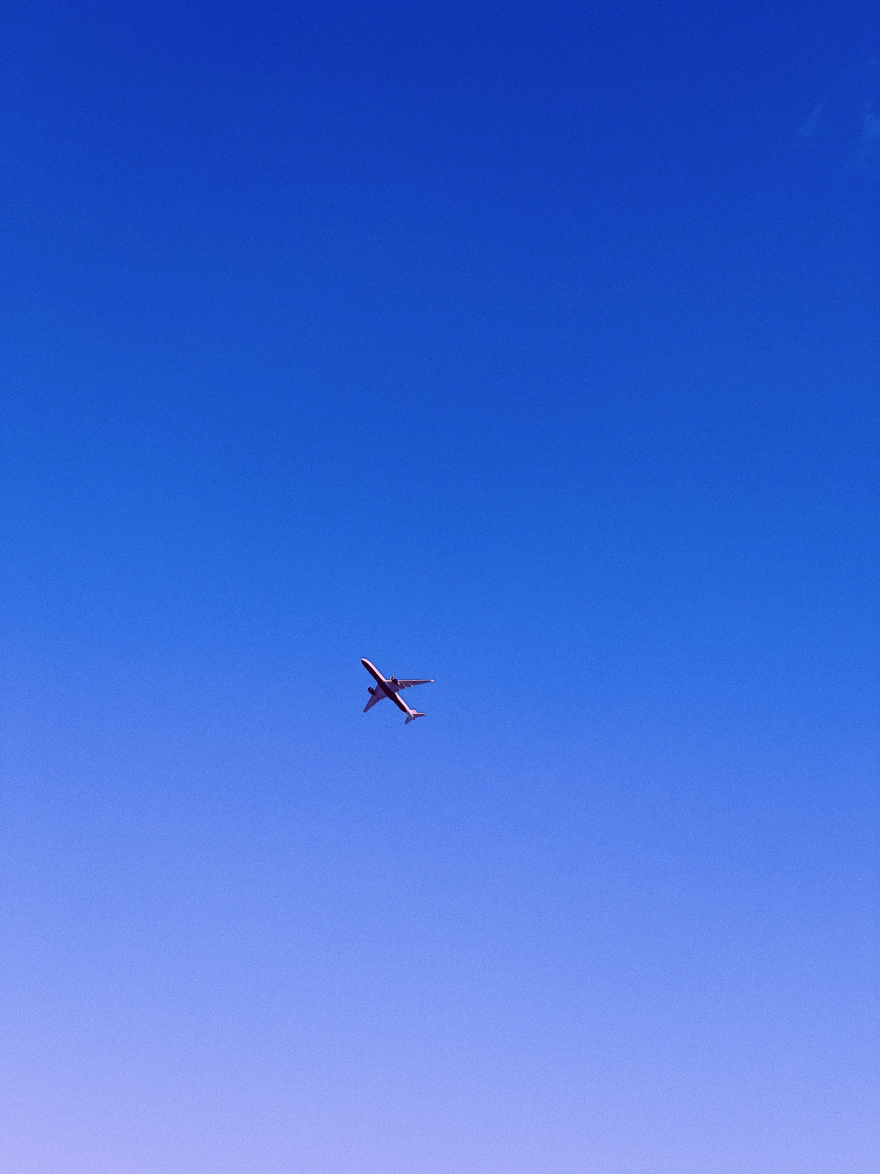 Airplane Flying in Clear Blue Sky Symbol of Hope Wallpaper