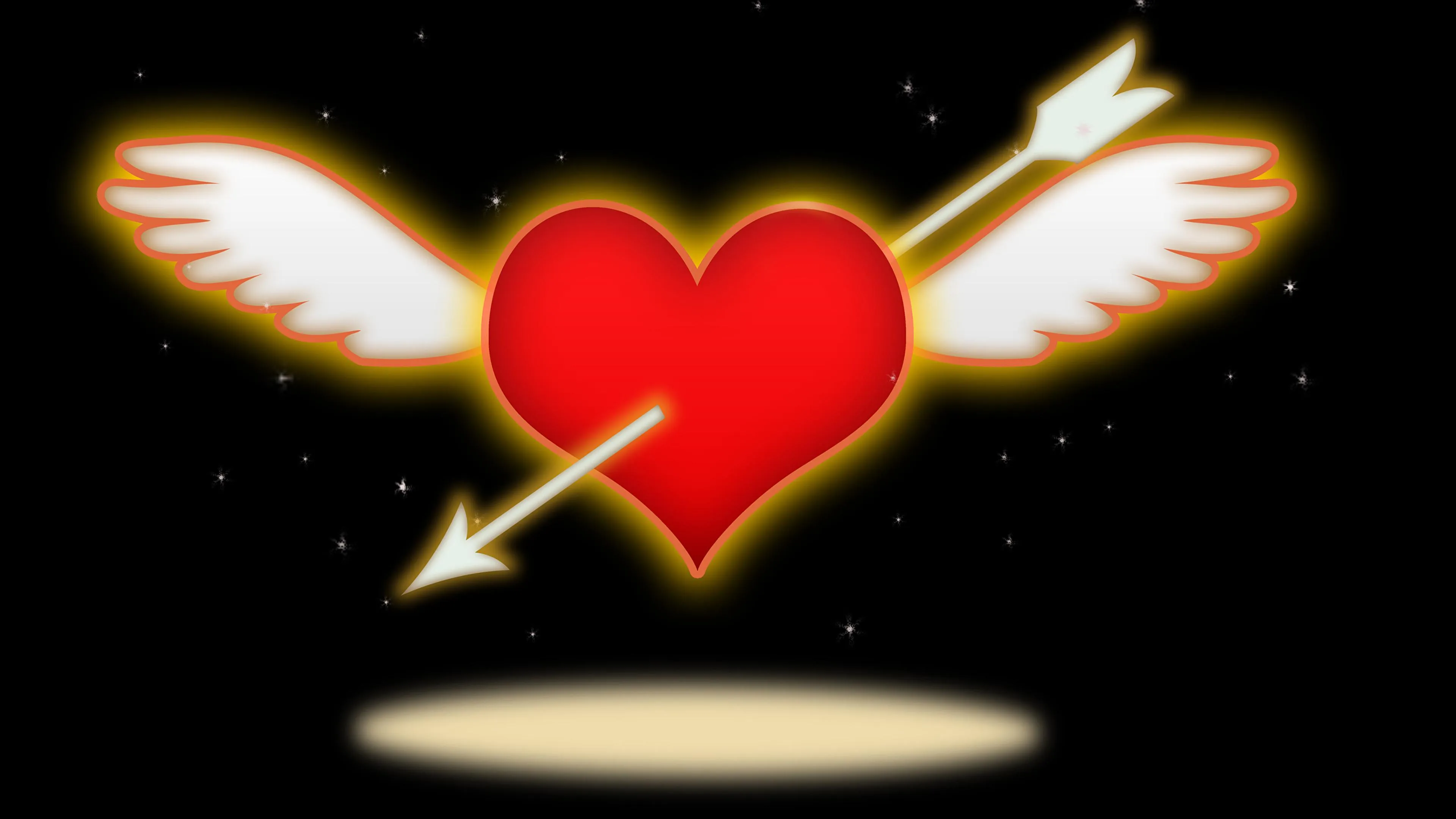 Angel Wings Heart Symbol of Pure Love HD Wallpaper