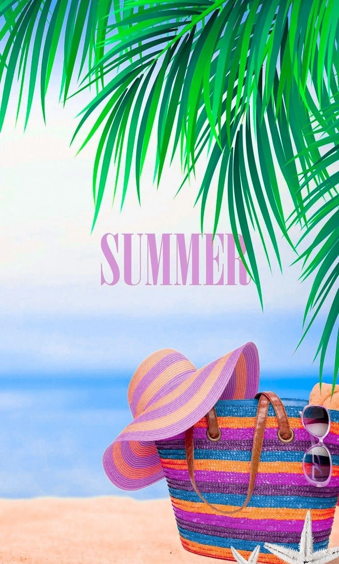 Beach Summer Scene Showing Relaxed Romantic Vibes Wallpaper