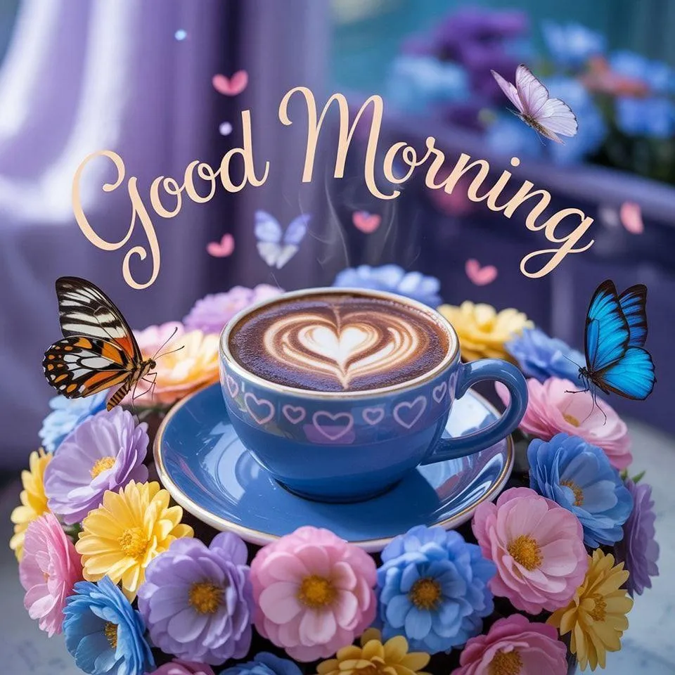 Beautiful Blue Roses with Good Morning Wishes Image