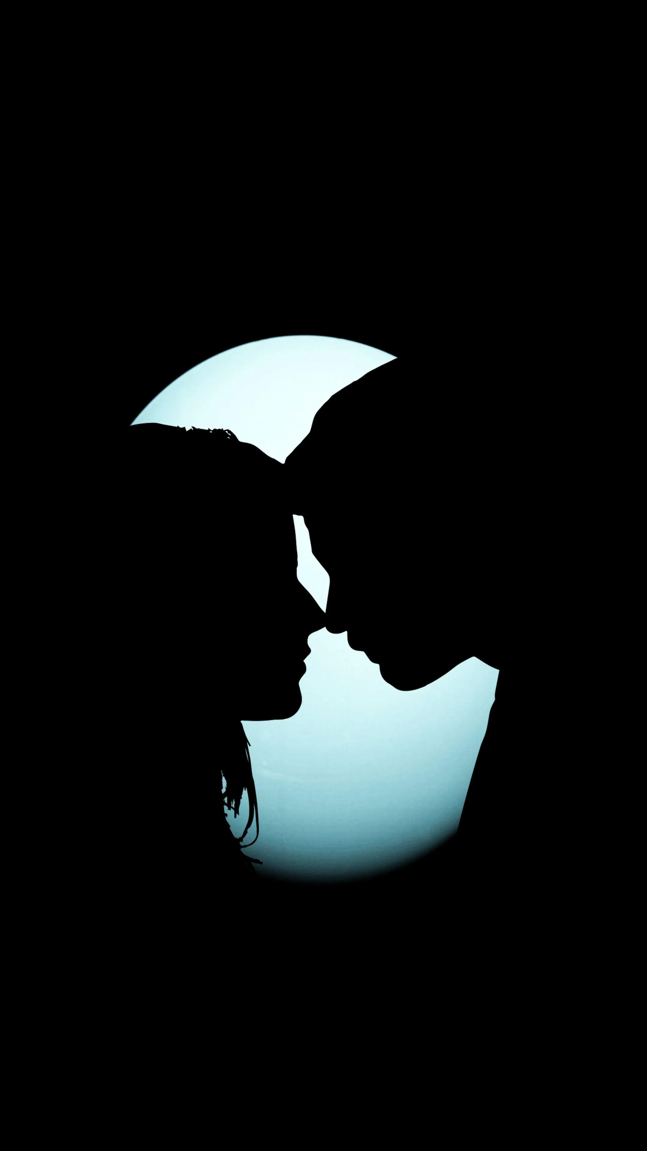 Beautiful Couple Moon Silhouette Representing Love Bond