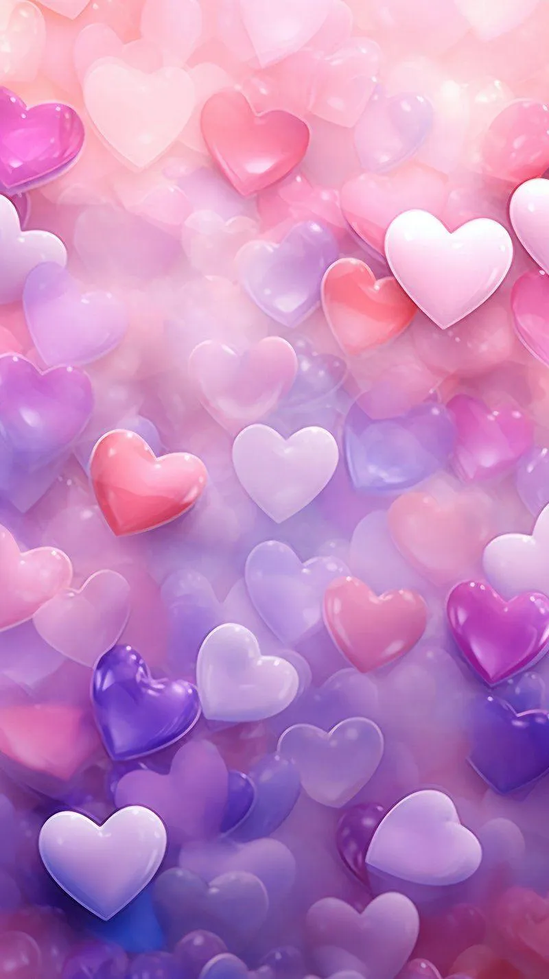 Beautiful Pink Hearts Background of Pure Romance Wallpaper