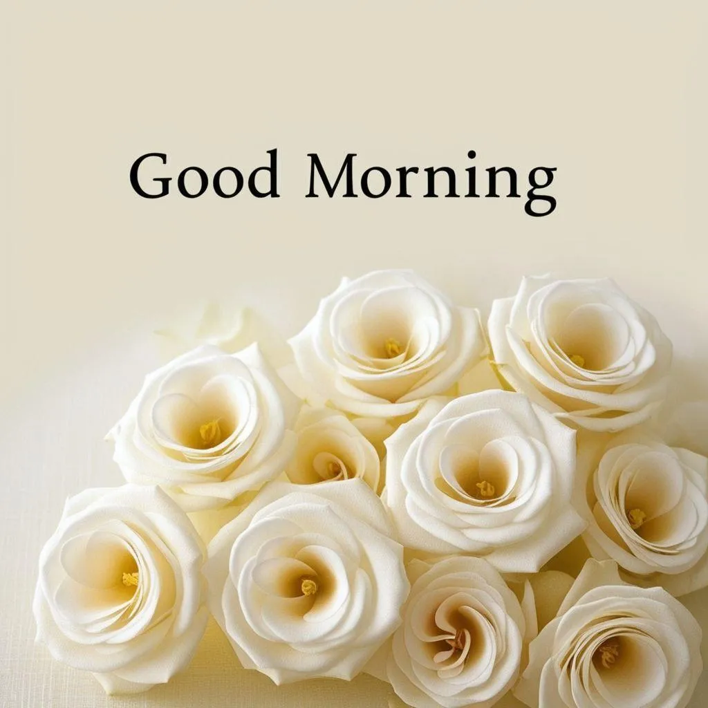 Beautiful White Roses Bring Warmth to Your Morning