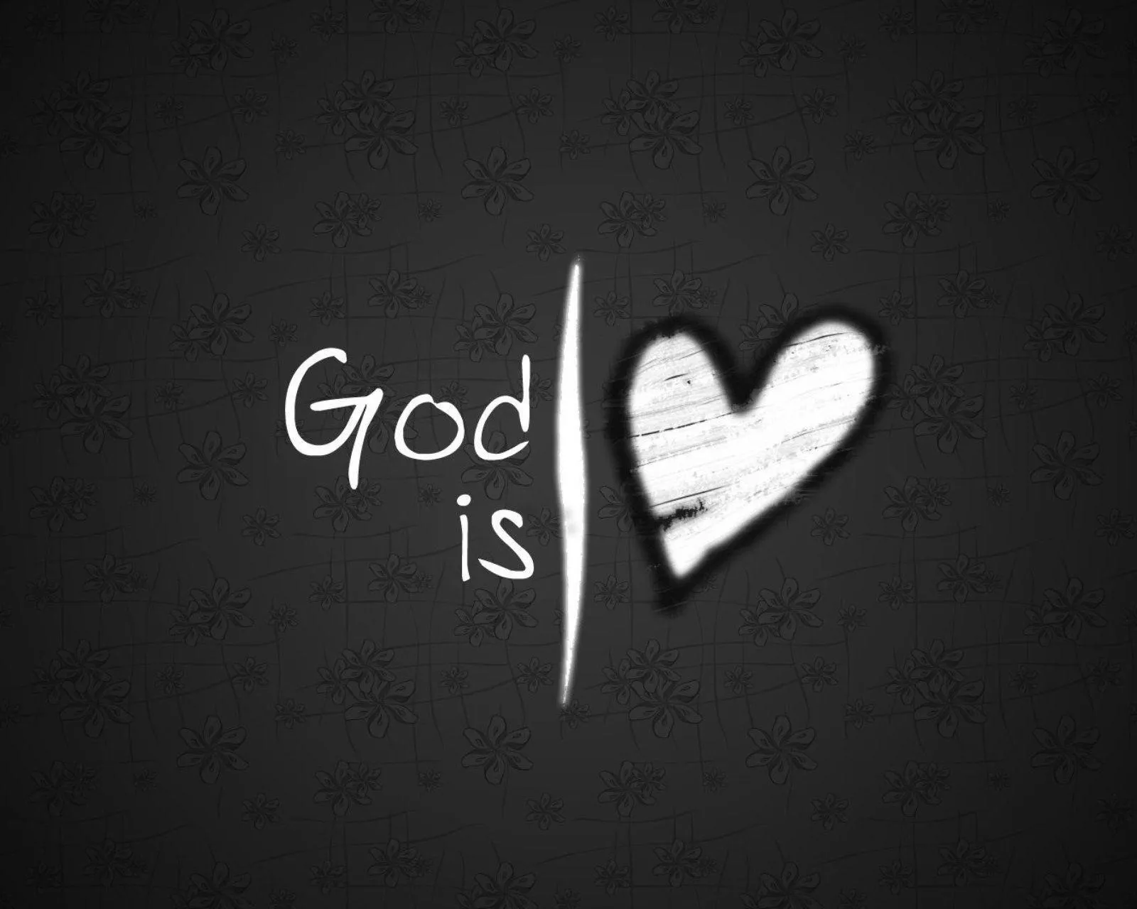 Black and White Text Design Saying God Is Love Wallpaper