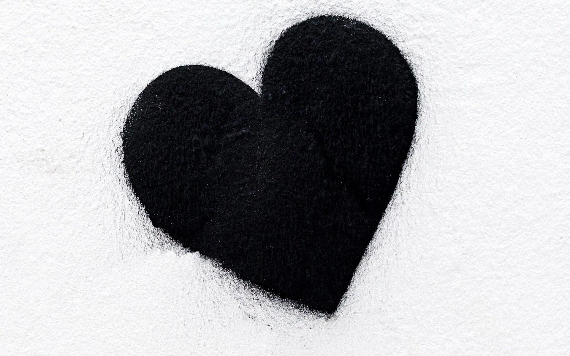 Black Heart on White Background Showing Contrast Wallpaper