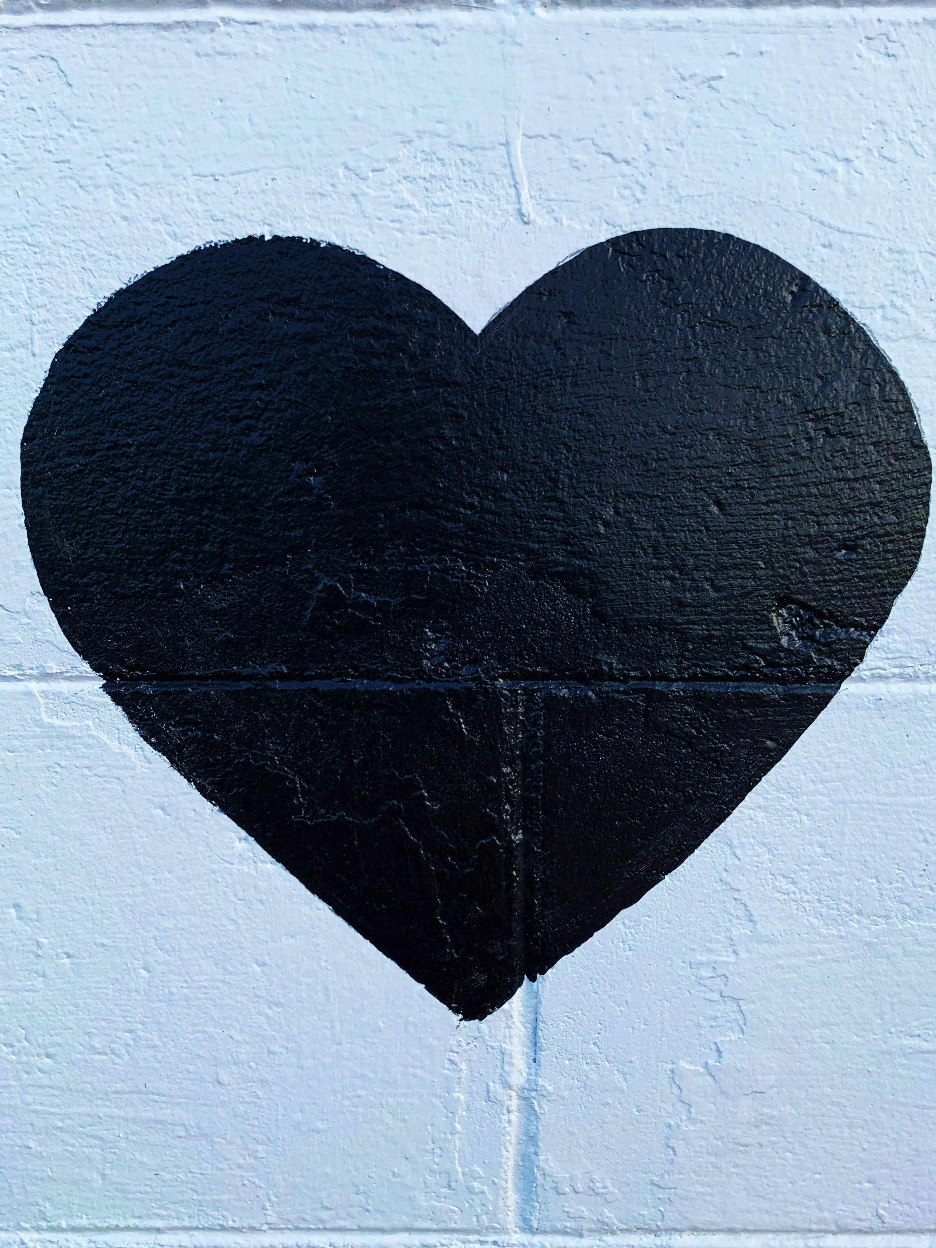 Black Heart Painted on White Wooden Wall HD Wallpaper