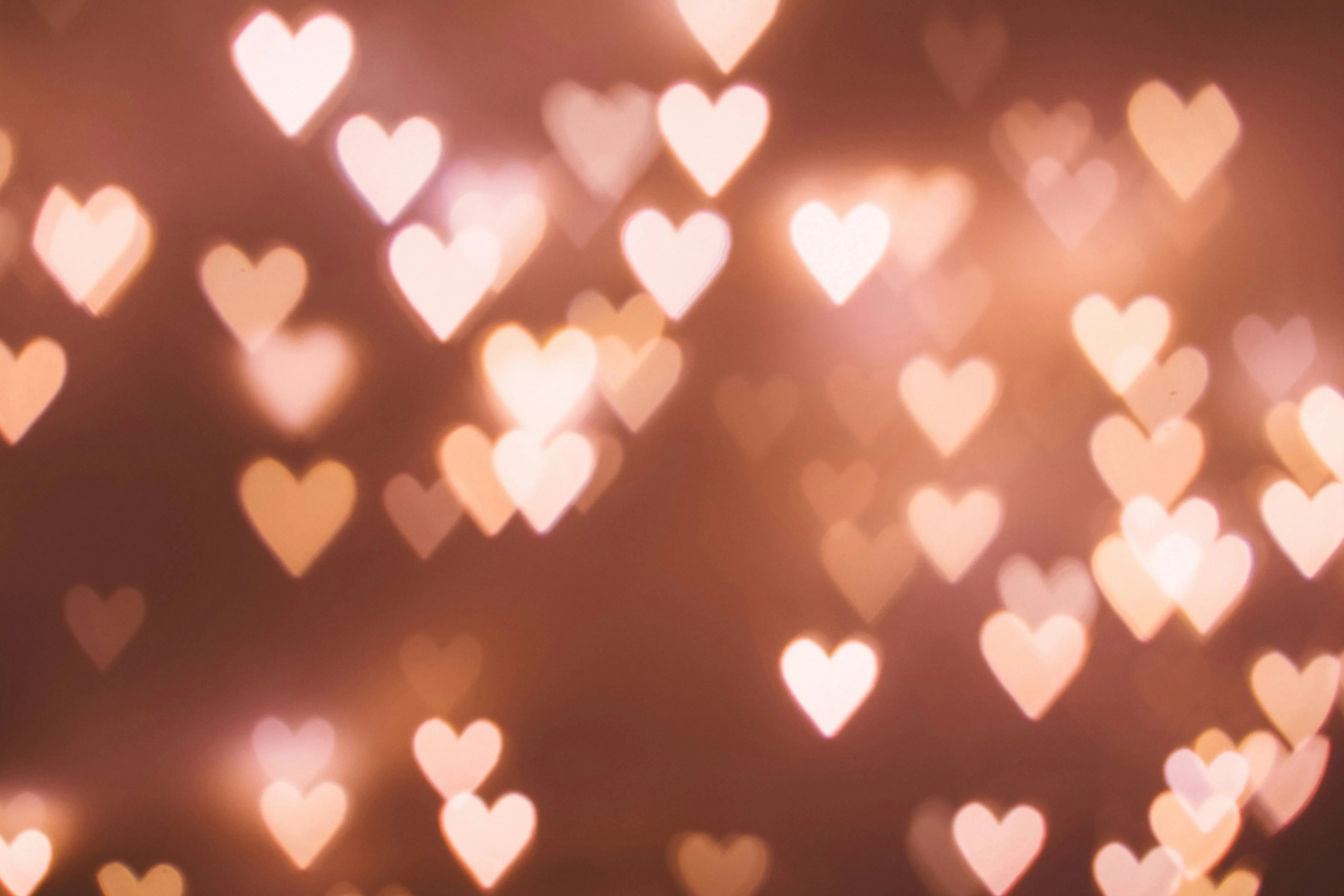 Bokeh Hearts Representing Romantic Light Feelings Wallpaper