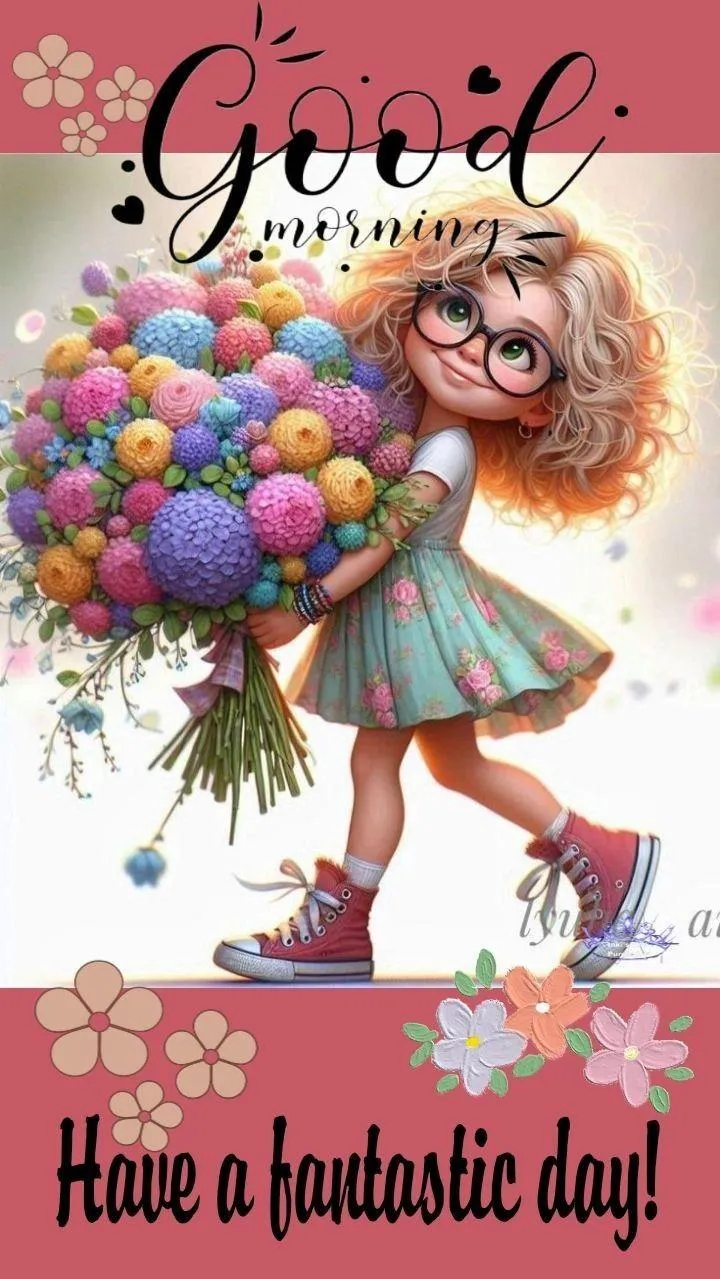 Bright Flowers and a Warm Smile Say Good Morning Image