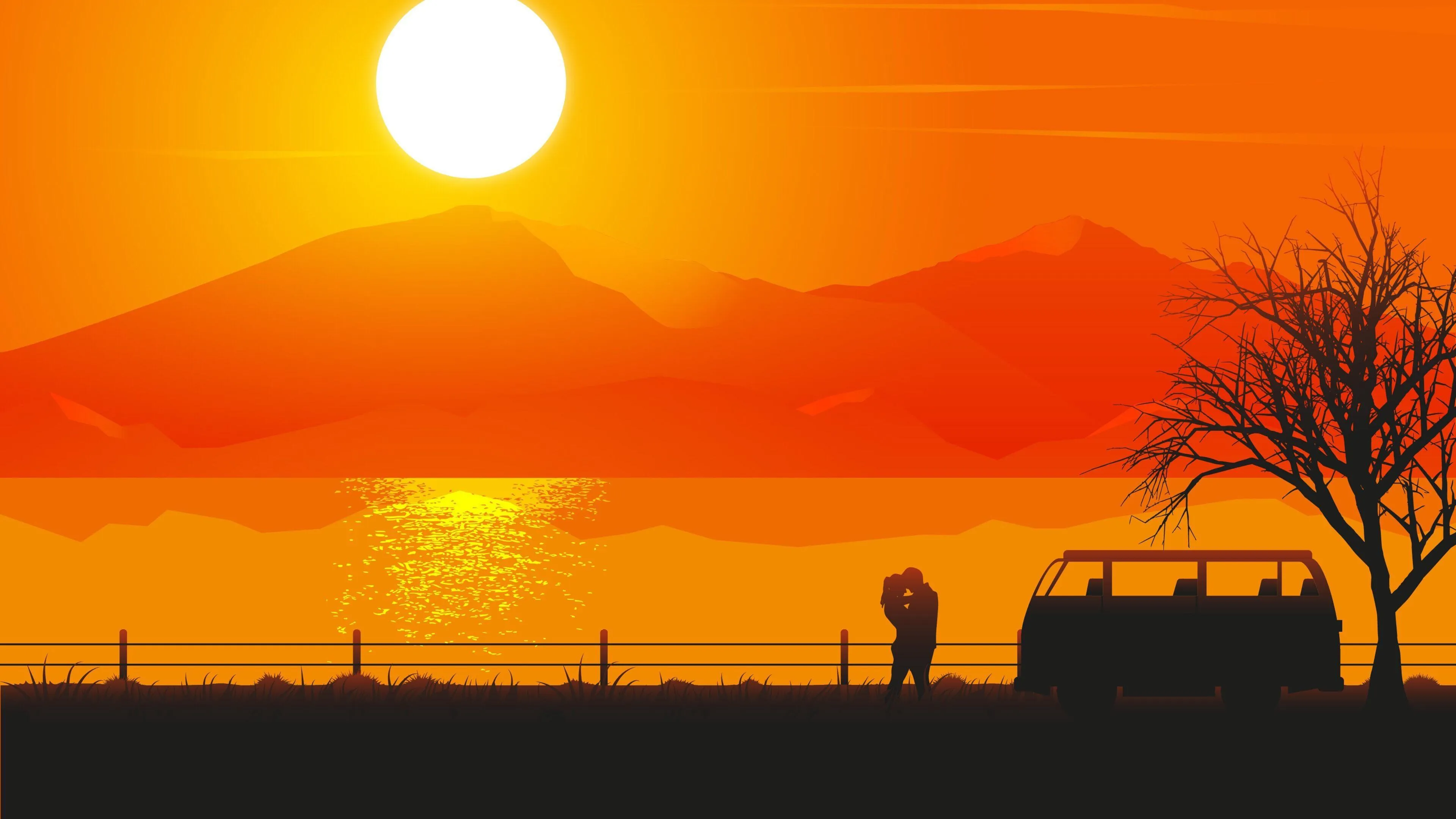 Bright Orange Sunset Showing Hope and True Affection