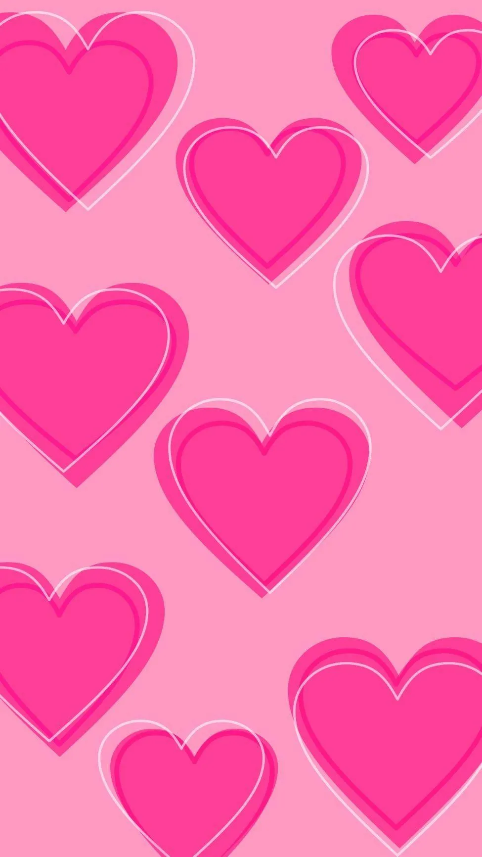 Bright Pink Hearts Showing Playful Love Mood Wallpaper