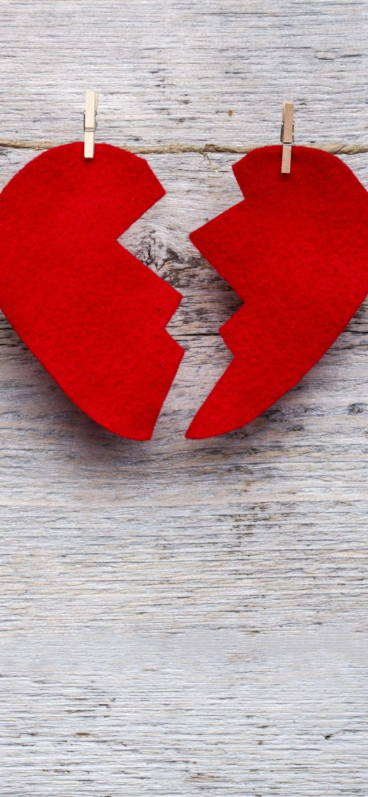Broken Red Heart Showing Sadness of Separation Image