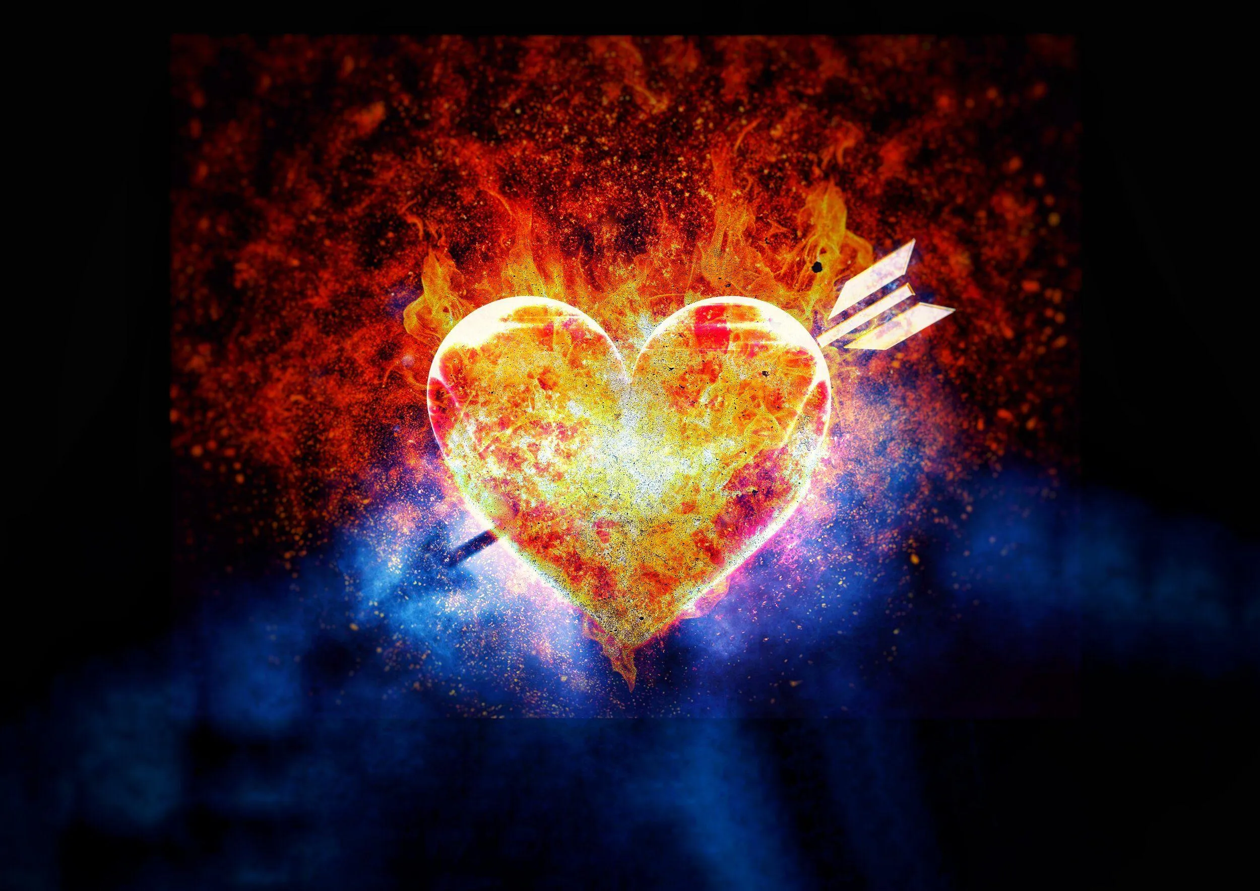 Burning Heart Representing Passionate Desire Wallpaper