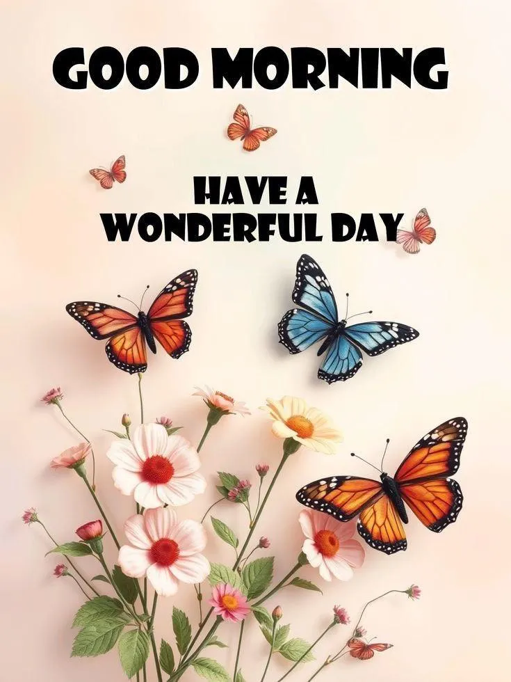 Butterfly Themed Morning Greeting Wishing a Nice Day