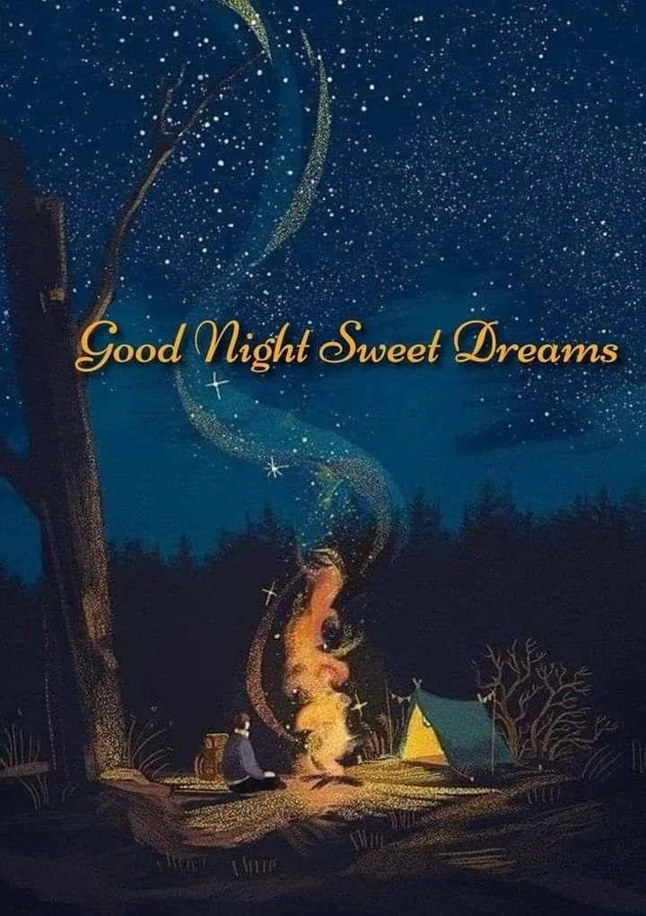 Candle Flame Glowing Warmly with Good Night Blessing