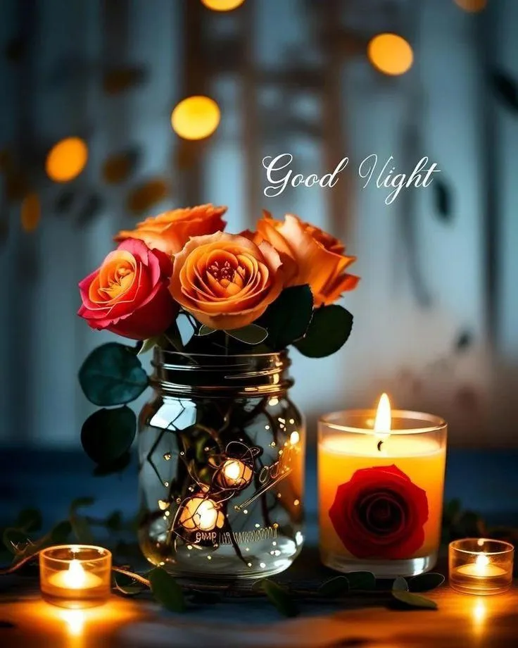 Candle Light and Orange Flowers for a Peaceful Morning