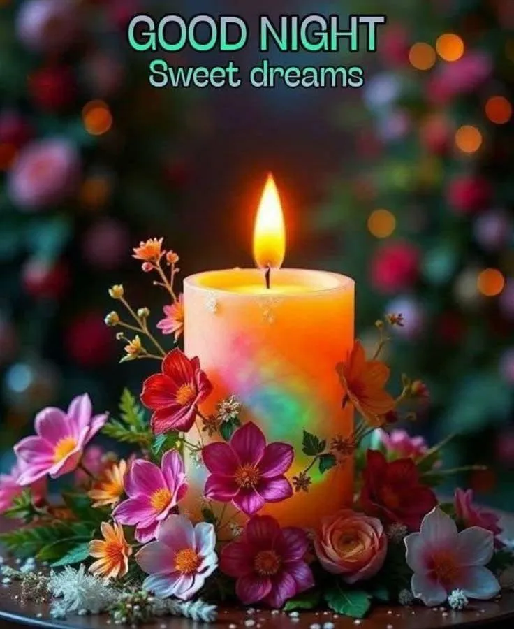 Candle Lit Night Prayer with Good Night Message Wallpaper