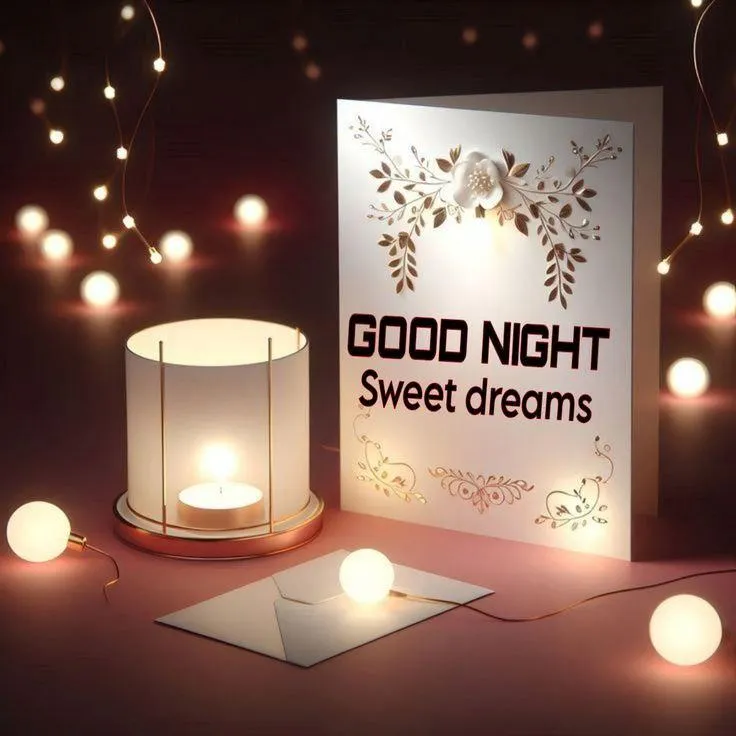 Candlelit Scene with Calm Good Night Blessings Wallpaper