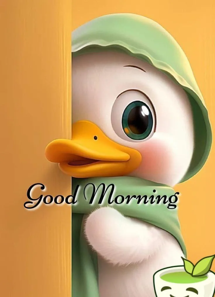 Cartoon Bird Smiling to Send Happy Good Morning Wallpaper