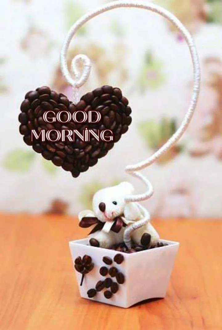 Chocolate Heart and Teddy with Sweet Morning Note Wallpaper