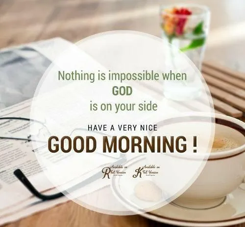 Coffee and Croissant with Text Saying Good Morning