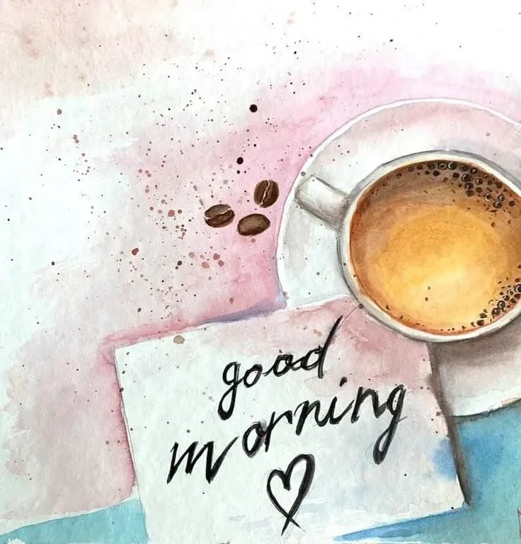 Coffee and Heart Card Share a Loving Morning Greeting