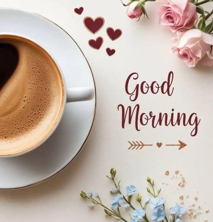 Coffee Cup Morning Wish with a Stylish Background