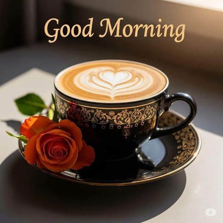 Coffee Latte Art with Flower and Soft Light Hd Image