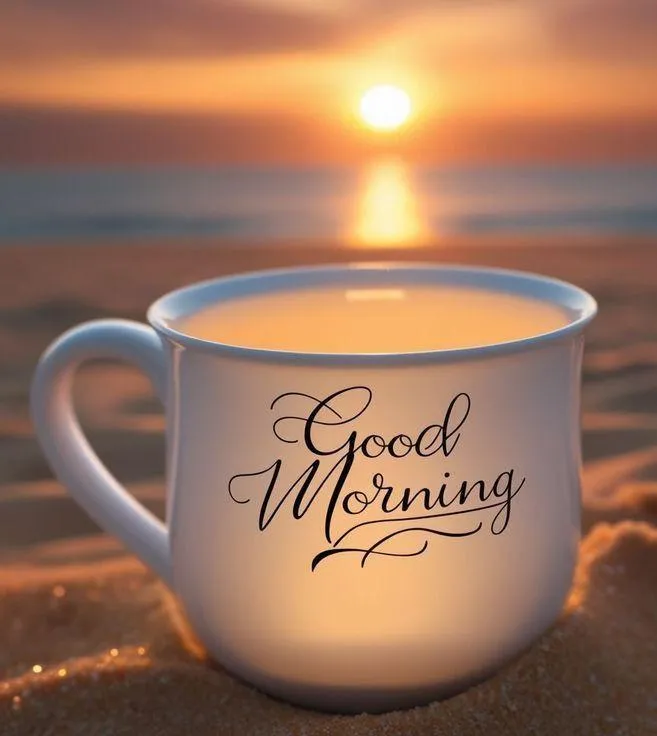 Coffee Mug with Warm Vibes and Peaceful Background