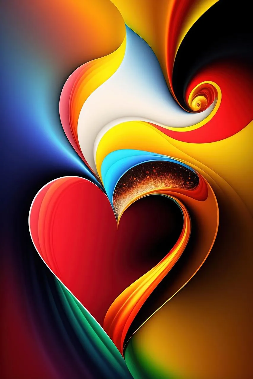 Colorful Abstract Heart of Energy and Passion Wallpaper