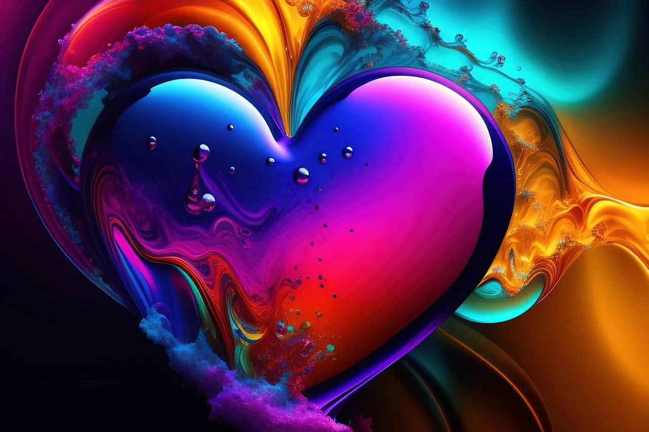 Colorful Artistic Heart Symbolizing Endless Passion Image