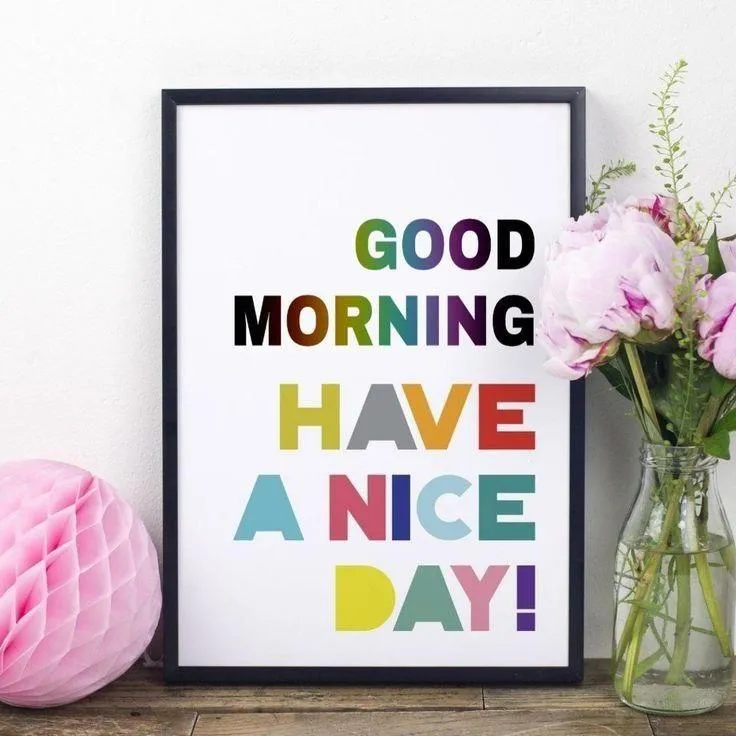 Colorful Good Morning Card with Have a Nice Day Message