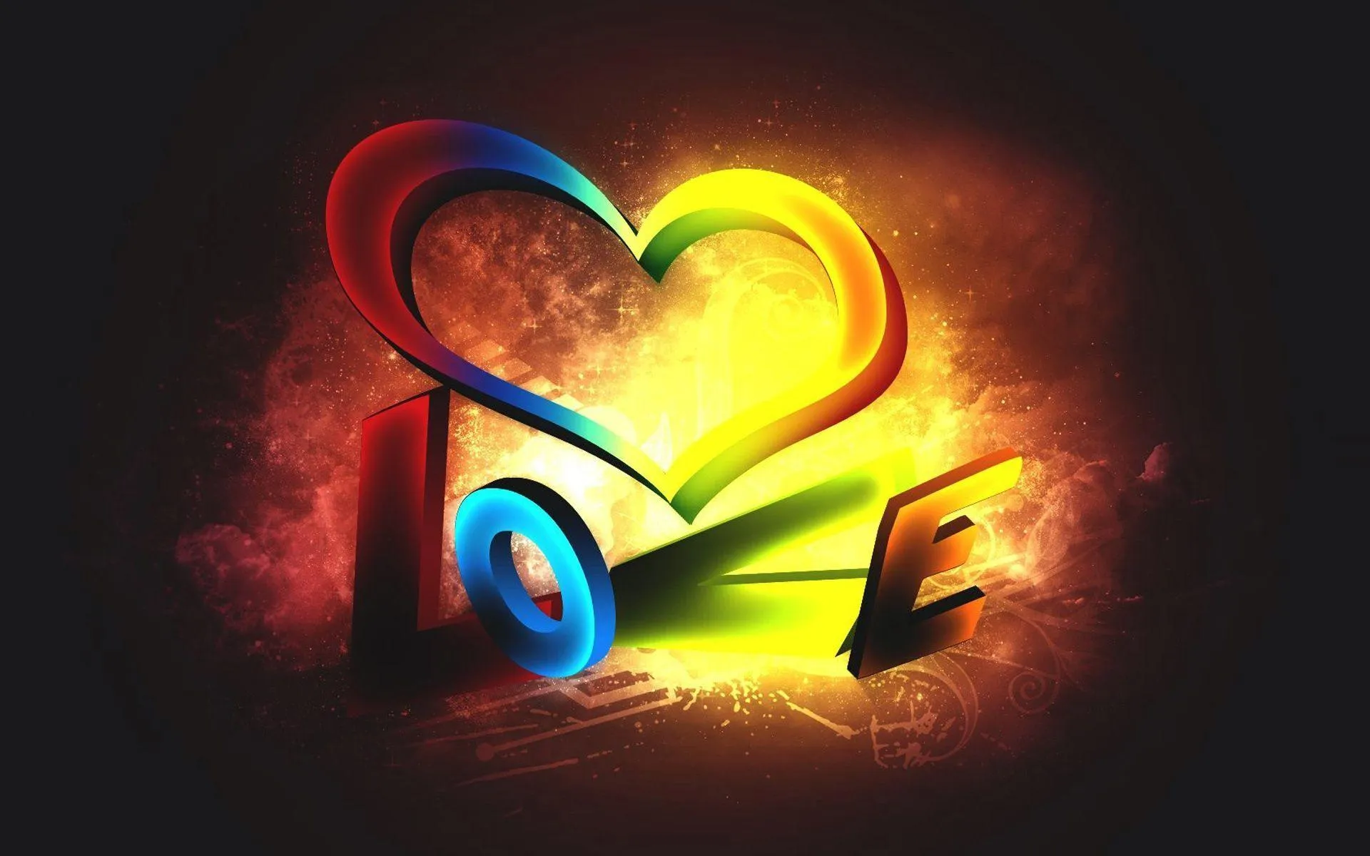 Colorful Heart Glow Representing Artistic Affection