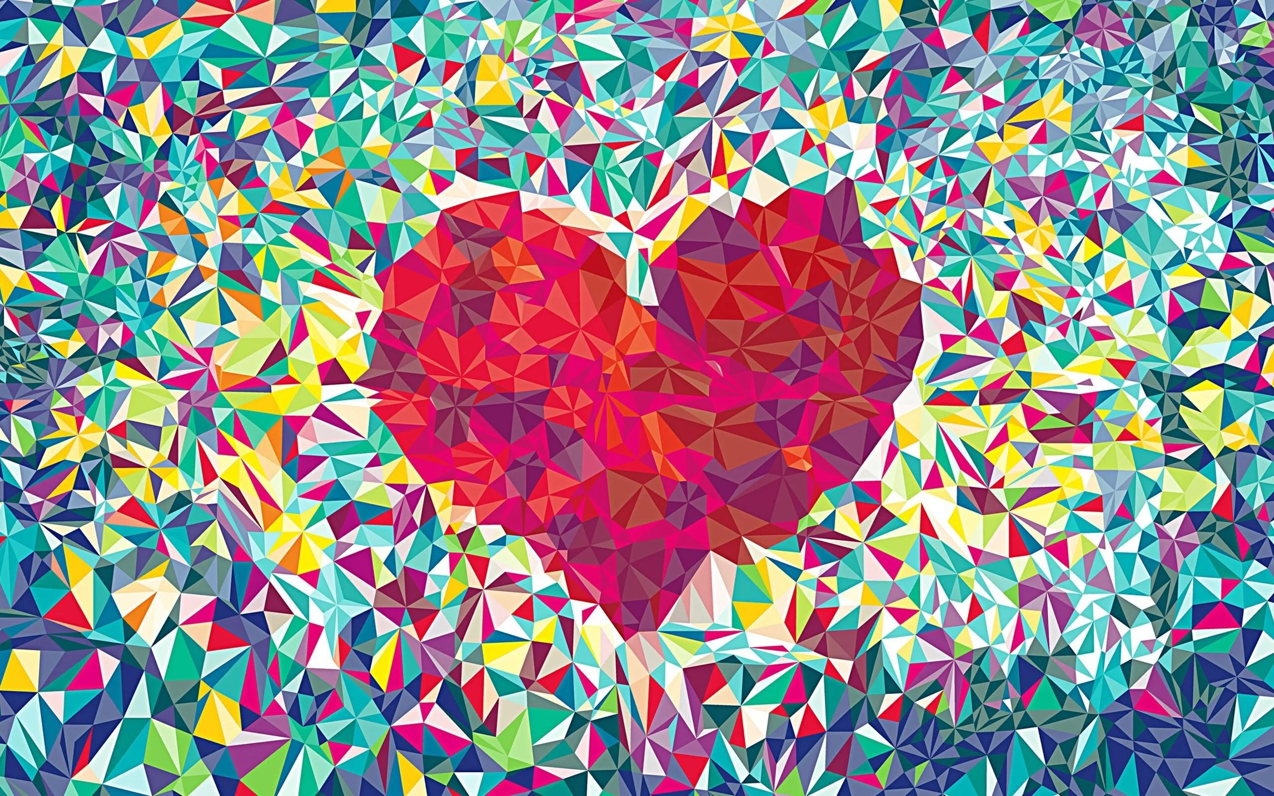 Colorful Heart Pattern Representing Joyful Love Wallpaper