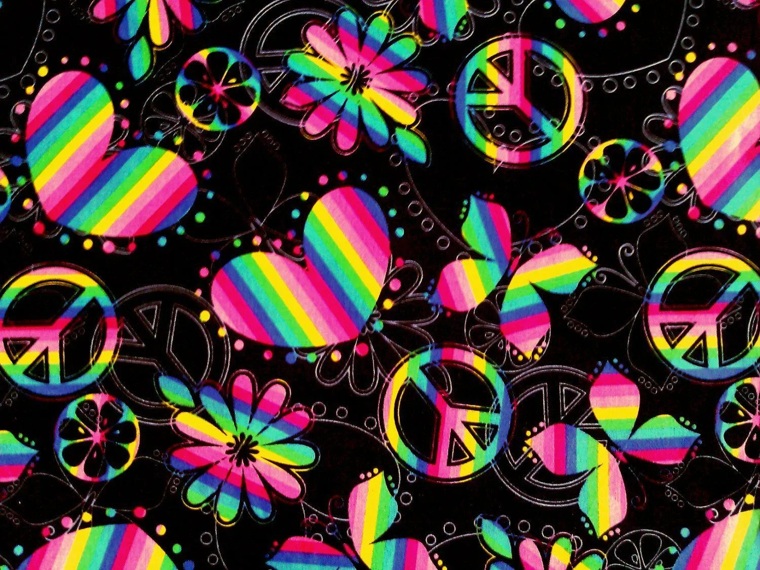 Colorful Pattern of Hearts Representing Joyful Love