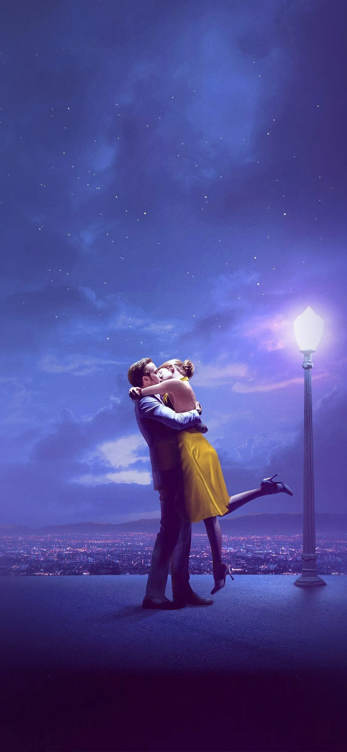 Couple Dancing in Blue Night Full of Love Wallpaper
