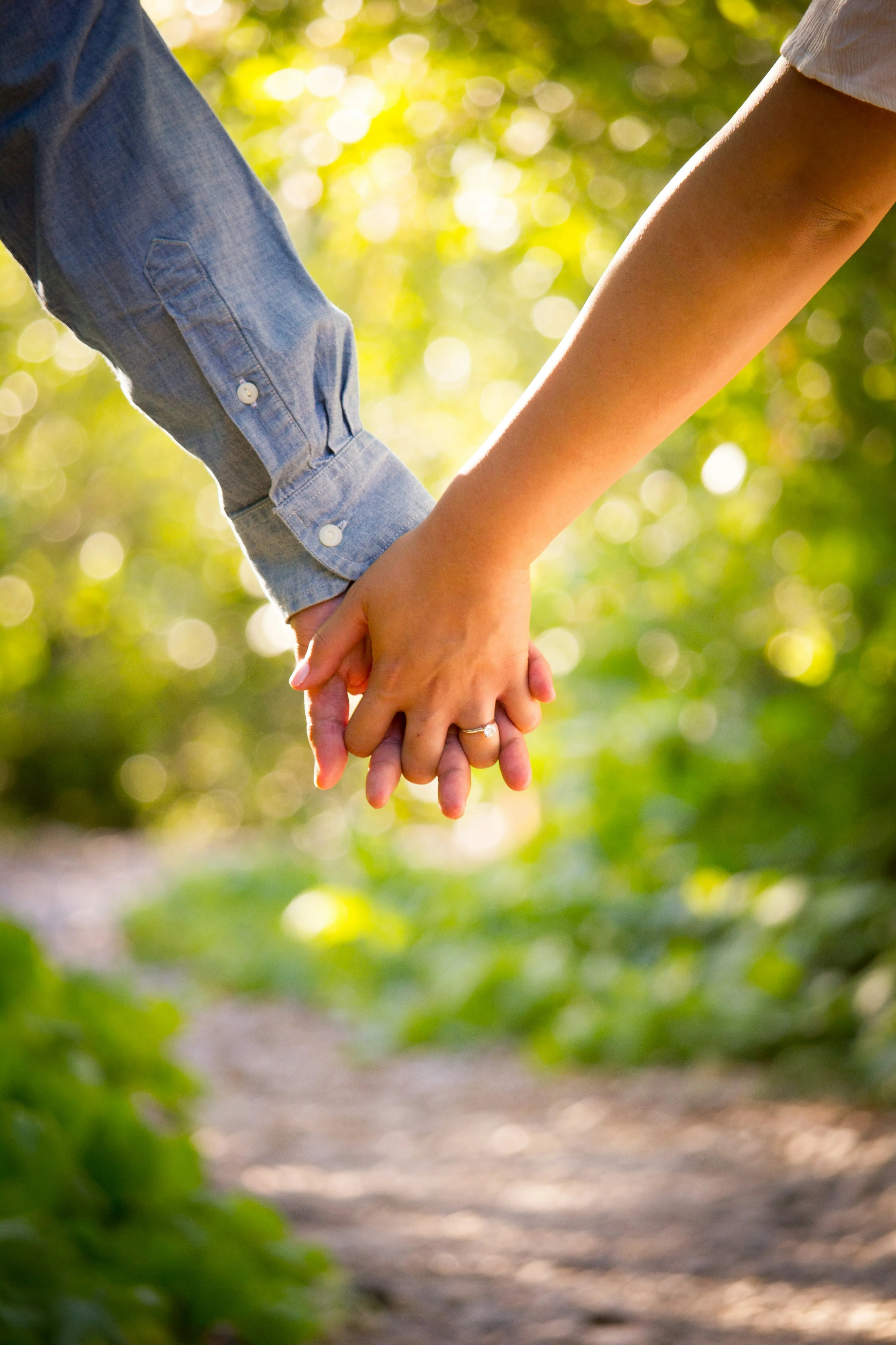 Couple Holding Hands Walking Through Nature Love Wallpaper