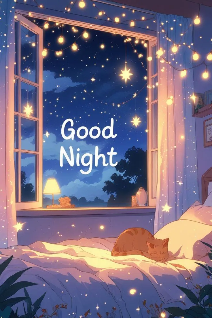 Cozy Room View for a Calm and Gentle Night Start Wallpaper