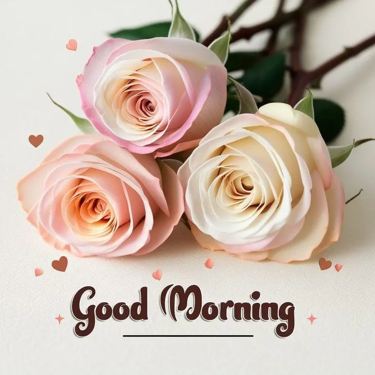 Cream Rose Bouquet with a Stylish Morning Message Image