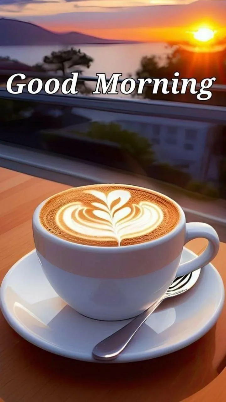 Cup of Coffee with Cream and Textured Morning Background