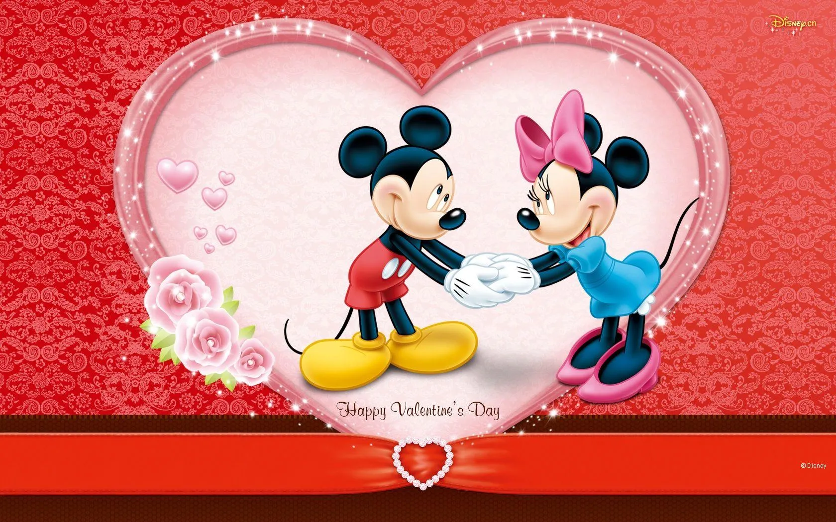 Cute Cartoon Couple Sharing Heartfelt Happiness Wallpaper