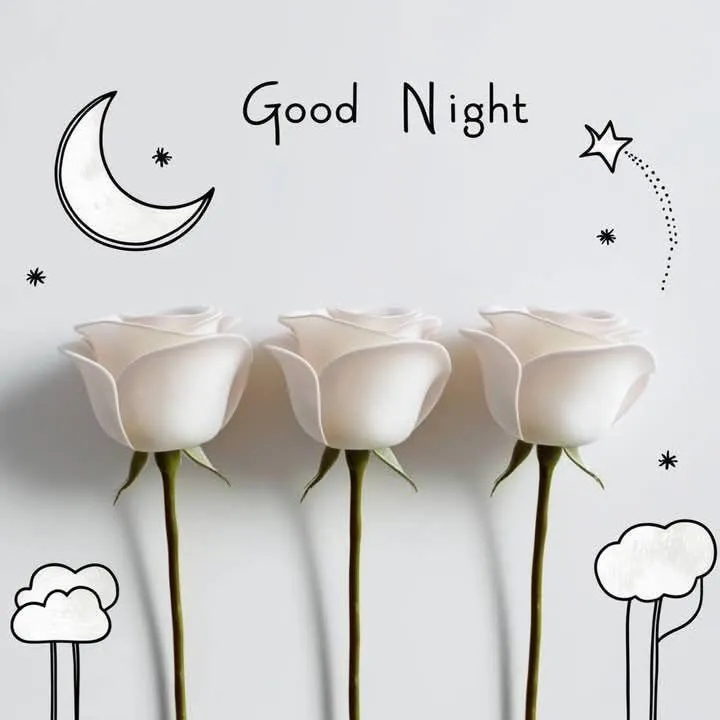 Cute Moon and Cloud with Stars Saying Good Night Wallpaper