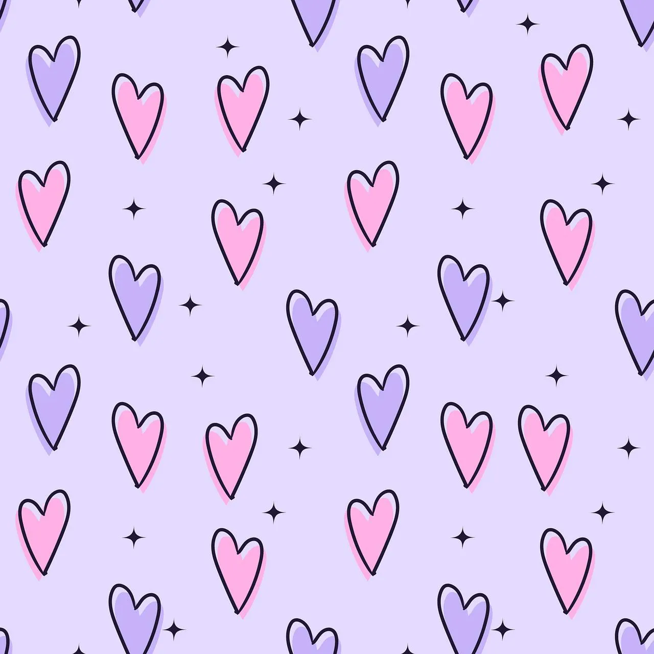 Cute Pattern of Hearts Representing Pure Love Wallpaper