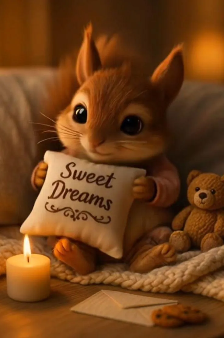 Cute Squirrel Holding Good Morning Card Hd Wallpaper