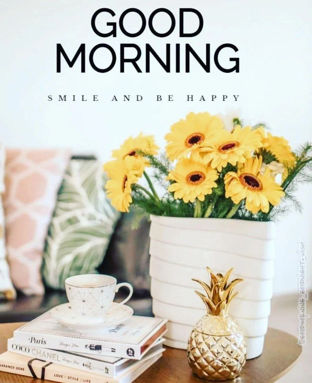 Cute White Cat Sending You a Gentle Sweet Good Morning